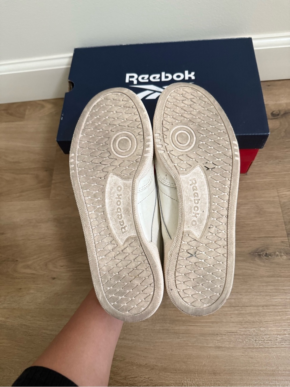 Reebok Leather Sneakers in Off-White and Tan Accents - Picture 4 of 5